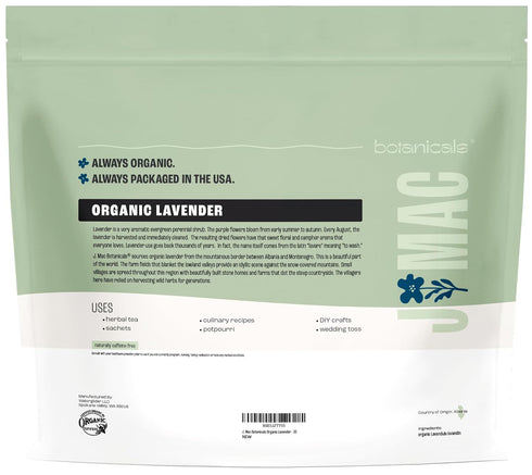 (32 oz, 2 J MAC BOTANICALS, Organic Lavender Buds Pound Bag) Bulk, Dried Flowers, Flower