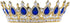 Rhinestone Cake Topper Crown - Fancy Party Cake Decoration for Princess and Prince (Gold-Blue)