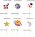 Ercadio 36 Pack Space Astronaut Cupcake Toppers, Rocket Planet Picks for Baby Shower & Birthday Party