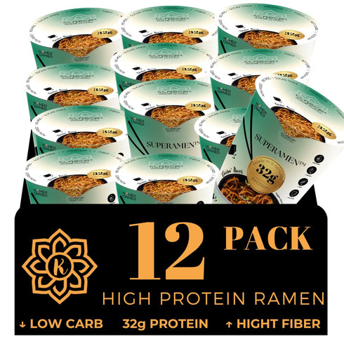 KLDSCP High Protein (32g) Instant Ramen Noodles Soup Chicken Flavor, 12 Packs,