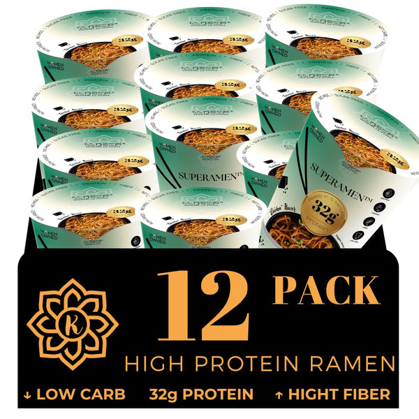 KLDSCP High Protein (32g) Instant Ramen Noodles Soup Chicken Flavor, 12 Packs,