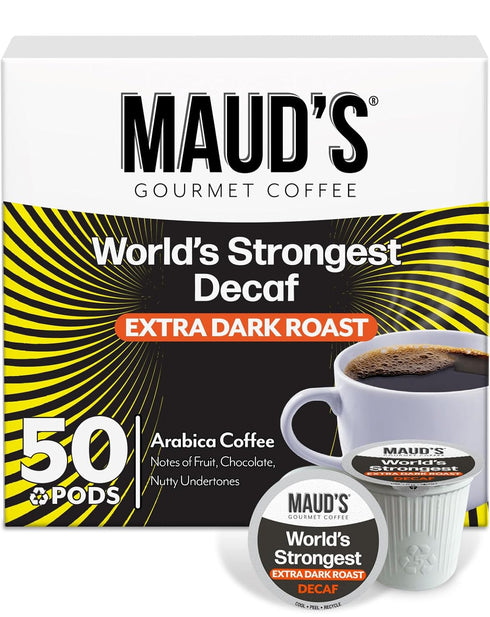 Maud's World's Strongest Decaf Coffee Pods, 50ct, Decaffeinated Dark Roast Coffee in