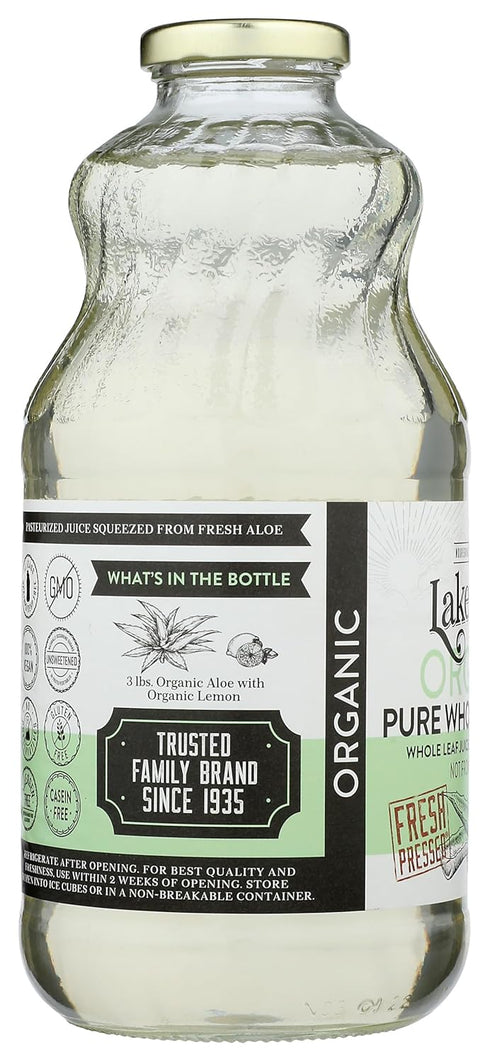 32 Oz (Pack 1) Lakewood, Organic Aloe Vera Leaf Juice, Fl