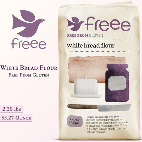 2.2 lb (1 freee Gluten Free White Bread Flour kg) | Premium GF Flour Blend for Baking Breads, Sourdoughs, Rolls & Buns