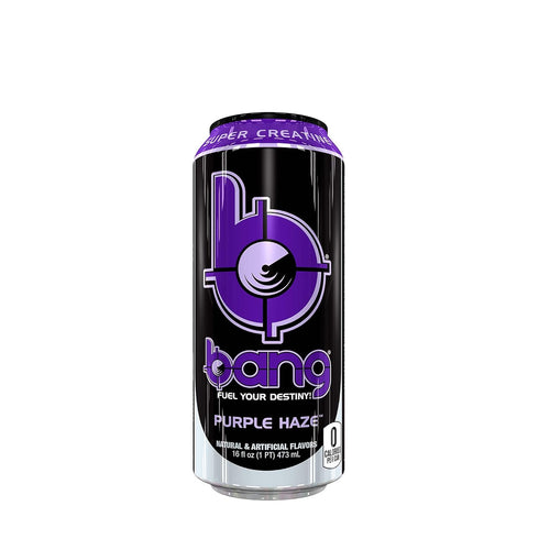 16-Ounce Pack 12 Bang Energy Purple Haze, Sugar-Free Energy Drink, |