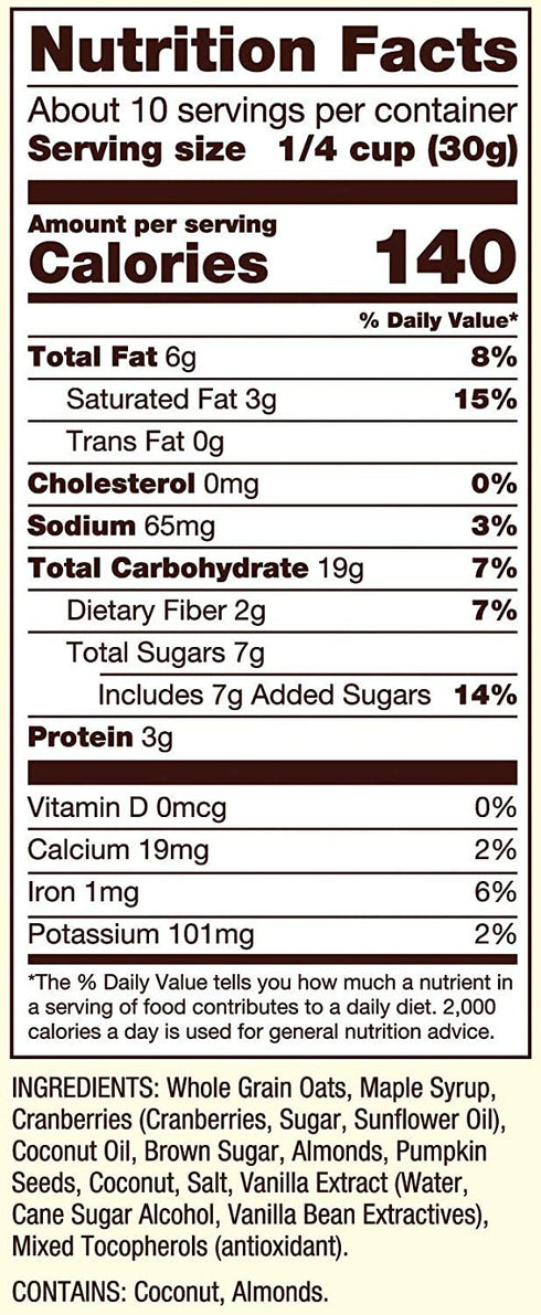 11 (Pack 2) Bob's Red Mill Pan-Baked Granola Cranberry Almond, Ounce