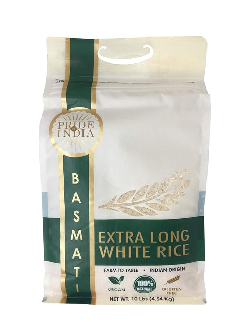 Pride Of India - Extra Long Indian Premium White Basmati Rice, 10