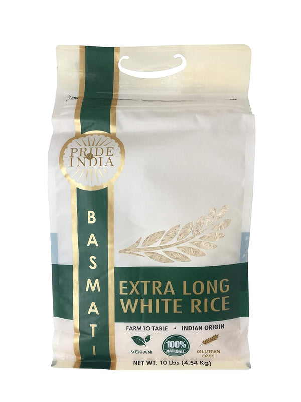 Pride Of India - Extra Long Indian Premium White Basmati Rice, 10