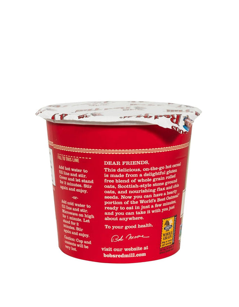 2.36 (Pack 12) Bob's Red Mill GF Oatmeal Cup, Apple & Cinnamon, Ounce Cup of - Non-GMO, Whole Grain, Kosher