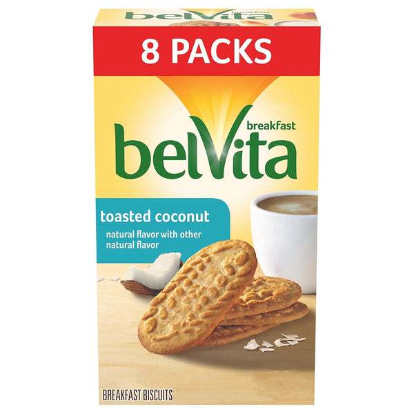 Belvita Breakfast Biscuits Packs 4 Biscuits Per Pack, Toasted Coconut, 1.76 Ounce