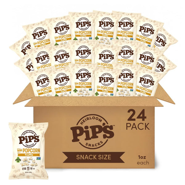 Pips Heirloom Truffle Mini Popcorn 1 oz Bags (24 pk) Individually Wrapped