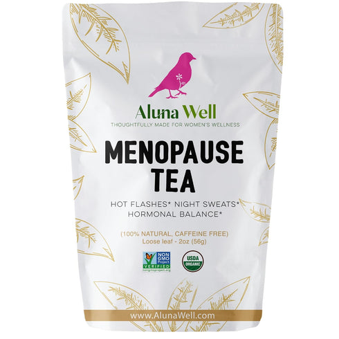 Aluna Well Menopause Tea Supports Hormonal Balance, Hot Flashes, Night Sweats for Women -