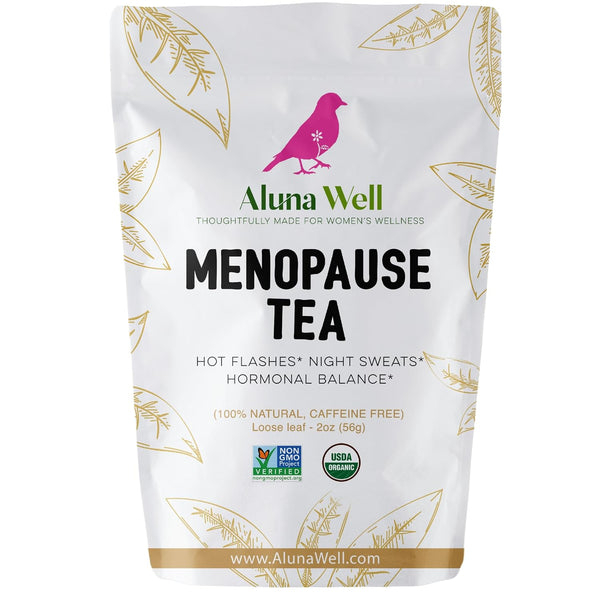 Aluna Well Menopause Tea Supports Hormonal Balance, Hot Flashes, Night Sweats for Women -
