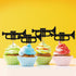 PINKAAJ Set 24 of Trumpet Cupcake Toppers for Music Theme Birthday, Black Glitter Trombone Music Instrument Sign
