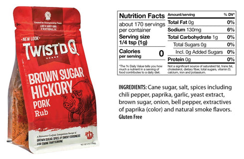 Brown Sugar Hickory Pork Rub - Twist'd Q - Perfect for BBQ Lovers