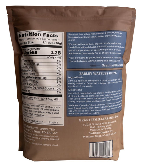 Granite Mill Farms 5 lb Sprouted Organic Barley Flour