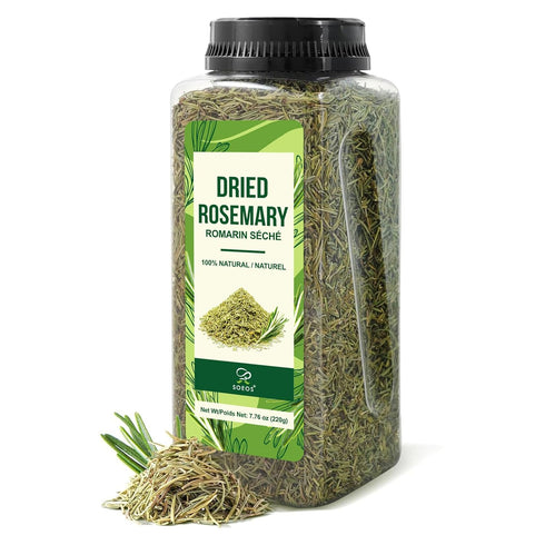 Soeos Dried Rosemary Leaves, 7.76 oz (220g), Whole Rosemary for Cooking, Seasoning,