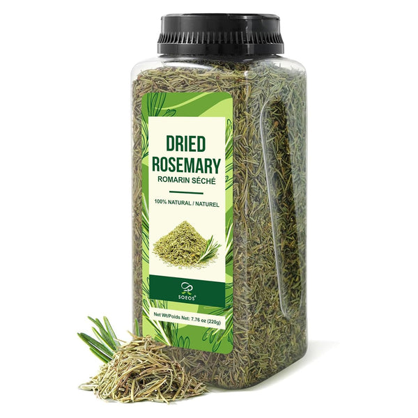 Soeos Dried Rosemary Leaves, 7.76 oz (220g), Whole Rosemary for Cooking, Seasoning,