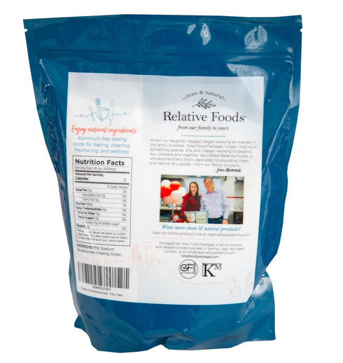 Relative Foods Baking Soda for Cooking, cleaning, & More - Gluten Free Sodium Bicarbonate Baking Mix w/No Preservatives - Aluminum Free Pure Bulk Baking Soda for Baking (5, Pounds)