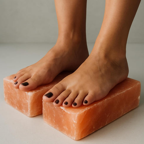 Himalayan Salt Foot Bricks Pair of Natural Pink Salt Blocks for Feet, Rest & Spa Stones Natural Salt Block, Salt Brick