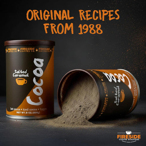 8oz Salted Caramel Cocoa Mix Can by Fireside Coffee Co.