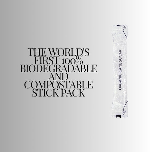 Packets Packets 4g (100 Pack) Le Must Organic Raw Cane Sugar Biodegradable Compostable Clear Stick Organic Sugar