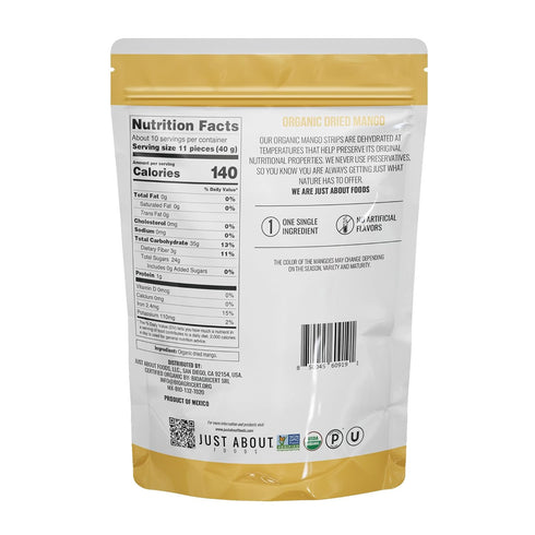 1 lb. Dried Mango Slices Juicy & Delicious, No Added Sugar, Non-GMO, Healthy Snack, Bulk Resealable Bag, Just About