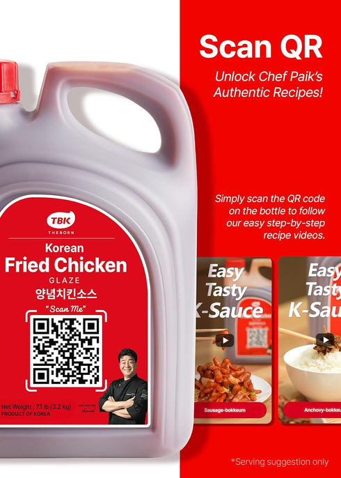 7.1 lb (3.2 TBK THEBORN Korean Fried Chicken Glaze, Sweet and Spicy Gochujang Coating for Crispy Fried Favorites