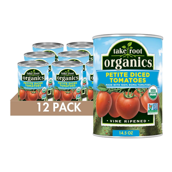 Take Root Organics Petite Diced Organic Canned Tomatoes, 14.5 oz Can (Pack