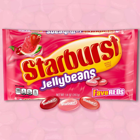 Starburst 14oz, 12/CS Red Fruit-Flavored Jelly Beans Easter Candy, Jellybeans for Easter Basket Stuffers, Eggs
