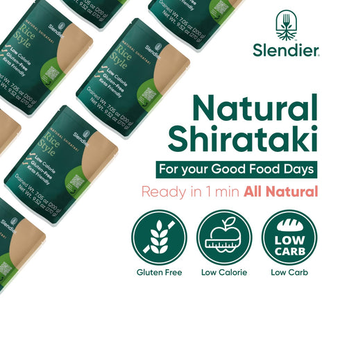 Pack 6 Slendier - Shirataki Rice of | Low Calorie Rice | Low Carb Shirataki Noodles | Gluten-Free Konjac Noodles |