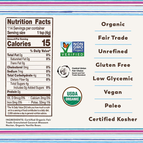 Big Tree Farms Organic Vanilla Coconut Sugar, Unrefined, 14 Oz (Pack of 3)