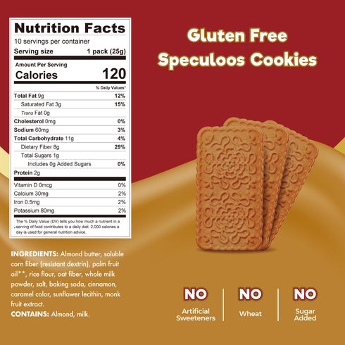 30 9 (Pack 1) ChocZero Speculoos Cookies, Gluten Free, No Added Sugar, Spiced Windmill Keto Cookie, Cookies Per Box