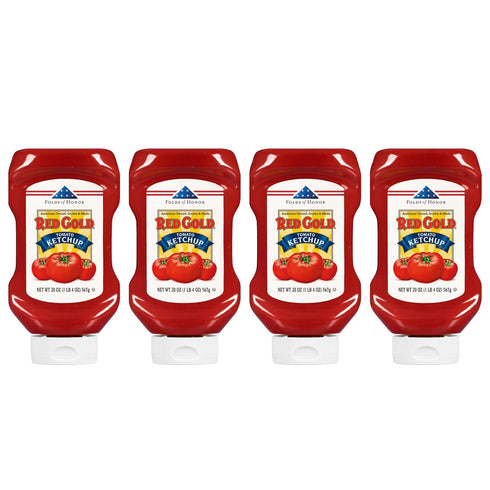 Red Gold Ketchup, (Regular) Squeeze Bottle, 20oz Bottles (Pack of 4)