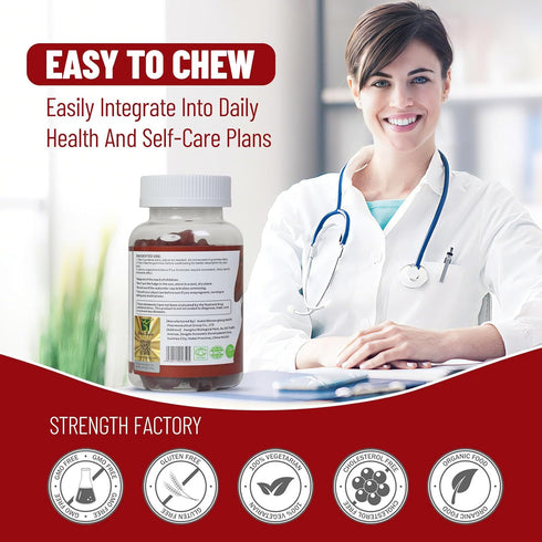 Gummies 1500mg, 60 Count Maca Plus Curves, Energy & Skin Health Support with Black Maca Root & Dong Quai, Mixed Fruit