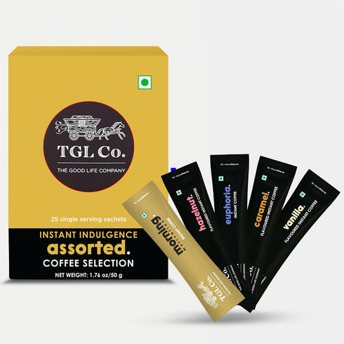TGL Co. Assorted Instant Coffee Sticks 25 Sachets | 5 Varieties (Flavored