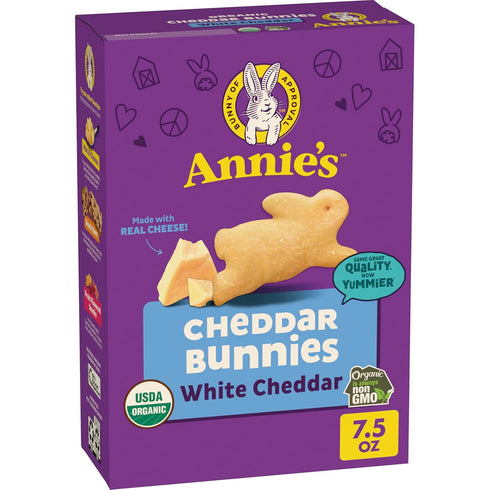 Annie's Organic White Cheddar Bunnies, Baked Snack Crackers, 7.5 oz
