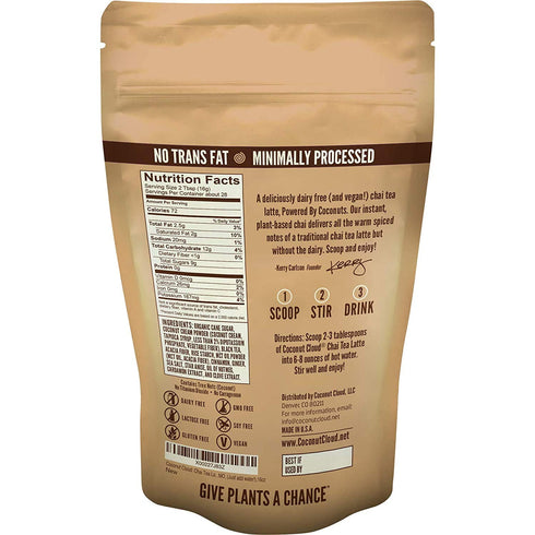 16 oz Coconut Cloud: Vegan Spiced Chai Tea Latte | Creamy, Delicious & Easy Dairy Free Alternative. Made in Colorado