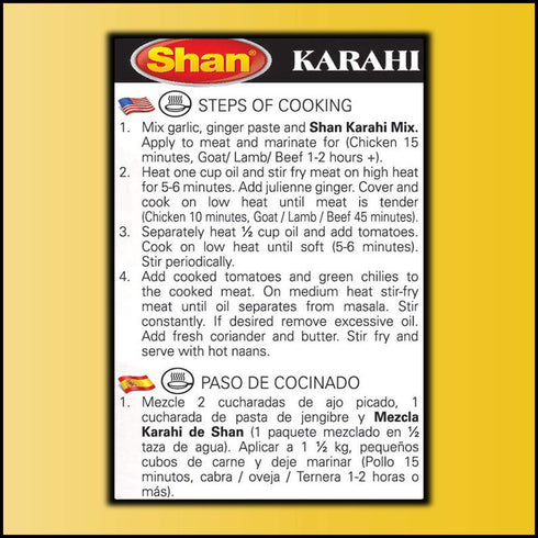 (50g) Packets (Pack 6) Shan - Karahi Seasoning Mix - Spice for Karahi Masala