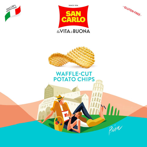 Pack 5X n1 100gr San Carlo Multi Waffle Italian Potato Chips - - for Snacking Bliss
