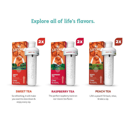 Pack, 36 (2 2 2 Cirkul Gateway Tea Caffeine Flavor Water Variety Makes Drinks, No Sugar, Zero Calorie Drink Mix, Sweet