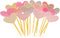 Cupcake Toppers 30Pcs Set, GUCUJI Funny Pink Heart DIY Glitter Mini Birthday Cake Decorations