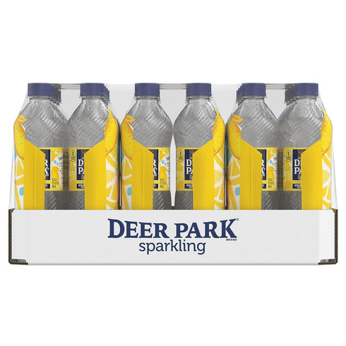 24 Count, 16.9 Deer Park Sparkling Water, Lively Lemon, Fluid Ounce