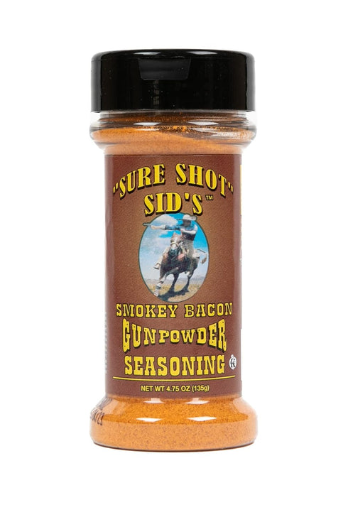 Sure Shot Sid’s Smokey Bacon Gunpowder Seasoning - Famous BBQ Rub for Beef, Steak, and Grilling