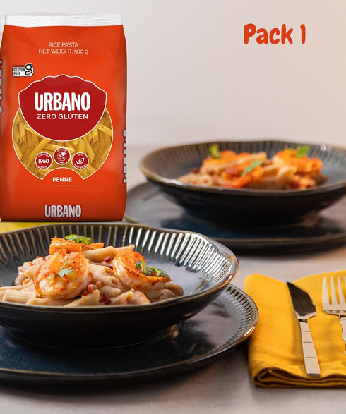 URBANO 17.6 oz (500g) Pack 1 Gluten Free Penne Pasta Gluten-Free Noodle Light, Healthy, and Easy to Digest Wheat-Free
