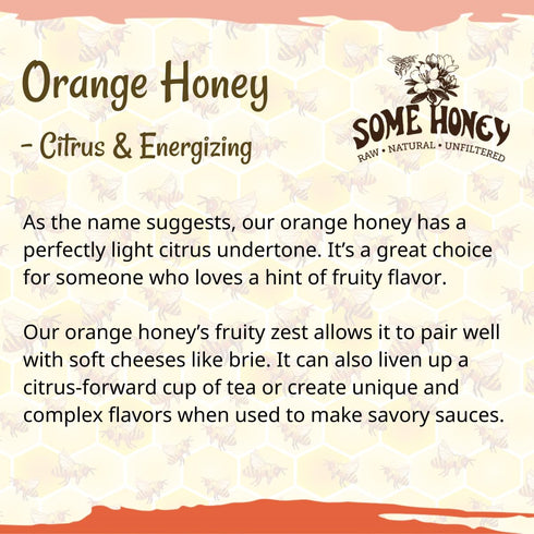 Some Honey 16 oz Raw & Unfiltered Orange Blossom Honey USDA Grade A Honey All-Natural