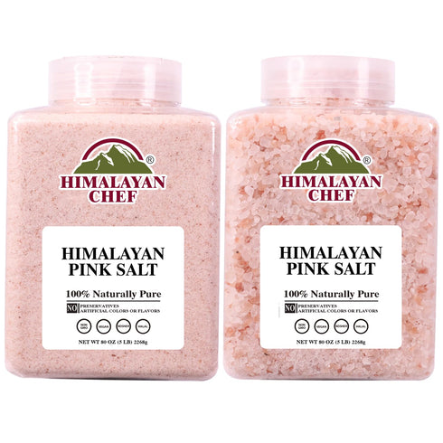 Himalayan Chef Pink salt, Coarse Grain and Fine Grain, plastic jar- 5