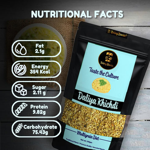 8+ 210 Being Bania Premium Multigrain Daliya With No Wheat Natural High Fiber With Rolled Oats Sorghum And Grains