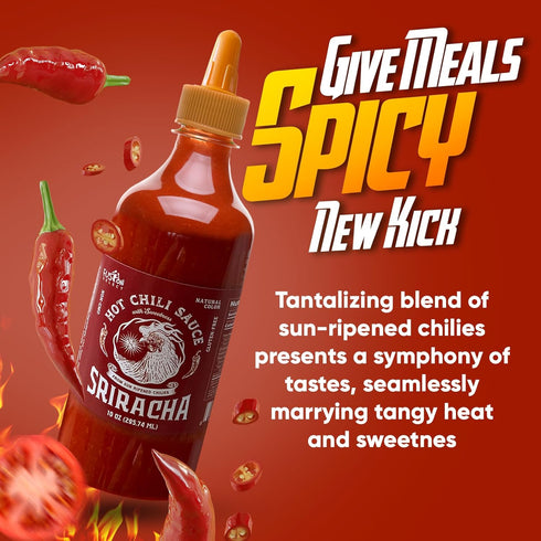 Fusion Select Sriracha Hot Sauce, 10 oz - Gourmet Spicy & Sweet Chili Sauce for Cooking, Pizza, Tacos