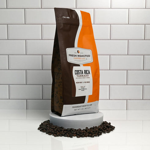 2 lb (32 oz), Fresh Roasted Coffee, Costa Rican Tarrazu, Medium Roast, Kosher, Ground